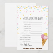 Ice Cream Sprinkle Baby shower - bewerkbare naam,  Kaart (Voorkant / Achterkant)