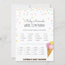Ice Cream Sprinkle Baby shower - bewerkbare naam, 