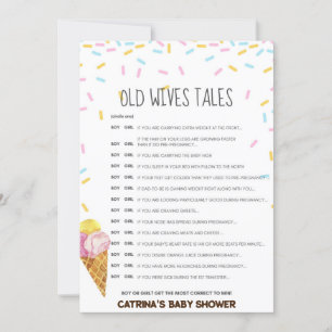 Ice Cream Sprinkle Baby shower - bewerkbare naam,  Kaart