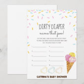 Ice Cream Sprinkle Baby shower - bewerkbare naam,  Kaart (Voorkant / Achterkant)