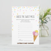 Ice Cream Sprinkle Baby shower - bewerkbare naam,  Kaart (Staand voorkant)