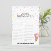 Ice Cream Sprinkle Baby shower - bewerkbare naam,  Kaart (Staand voorkant)