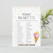 Ice Cream Sprinkle Baby shower - bewerkbare naam,  Kaart (Staand voorkant)