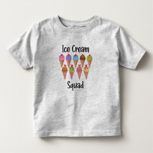 Ice Cream Squad Funny Matching Birthday Party Kinder Shirts (Voorkant)