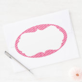 Ice Cream Stripes met monogram Ovale Sticker (Envelop)