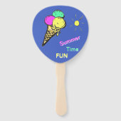 Ice Cream Summer Time Fun Paddle Hand Fan Handwaaier (Voorkant)