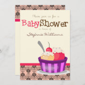 Ice Cream Sundae Baby shower Uitnodiging (Voorkant / Achterkant)