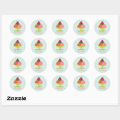 Ice Cream Sundae Birthday Favor Stickers (blauw) (Vel)