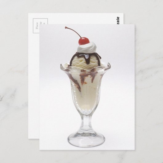 Ice Cream Sundae Briefkaart (Voorkant / Achterkant)