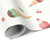 Ice Cream Sundae Cadeaupapier (Rol Hoek)