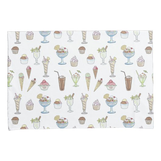 Ice Cream Sundae Collage Kussensloop (Voorkant-Rechts)