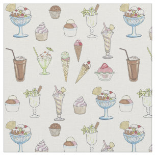 Ice Cream Sundae Collage Stof