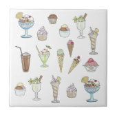 Ice Cream Sundae Collage White Tegeltje (Voorkant)