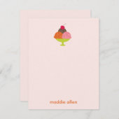 Ice Cream Sundae Dank u Kaarten (Roze) (Voorkant / Achterkant)