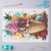 Ice Cream Sundae Decoupage Tissue Paper Tissuepapier (Craft)