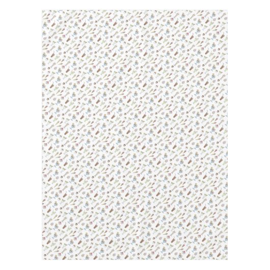 Ice Cream Sundae Desserts Pattern White Tafelkleed (Voorkant)