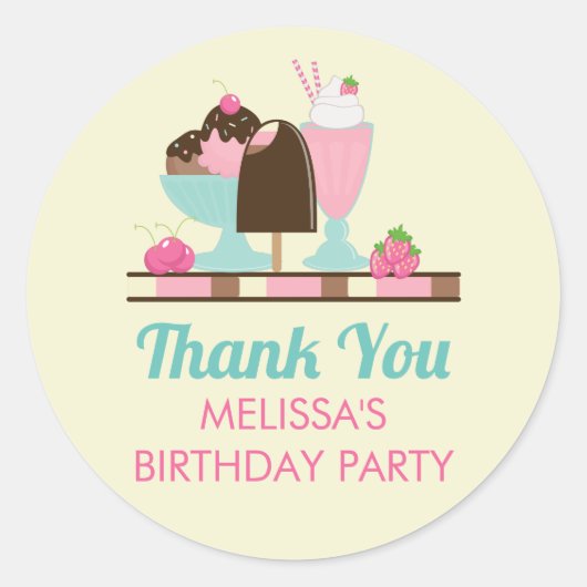 Ice Cream Sundae en andere heerlijke traktaties Pa Ronde Sticker (Voorkant)