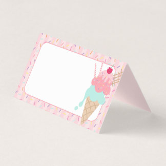 Ice Cream Sundae Heres the Scoop Place Cards Kaart