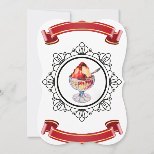 Ice Cream Sundae Invitation Kaart (Voorkant)