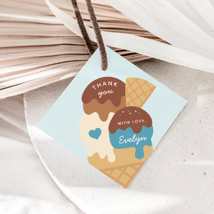 Ice Cream Sundae Kids Birthday Dank je Bedankjes Labels