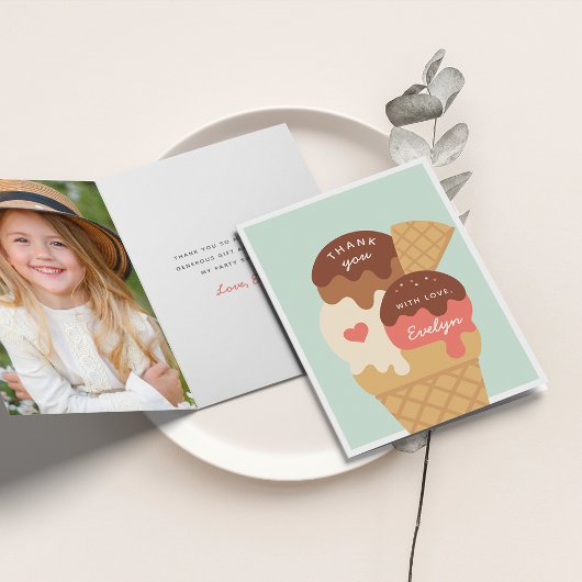 Ice Cream Sundae Kinderen Birthday Bedankkaart