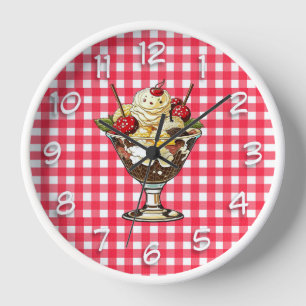 Ice Cream Sundae met Kersen Rood Geruit