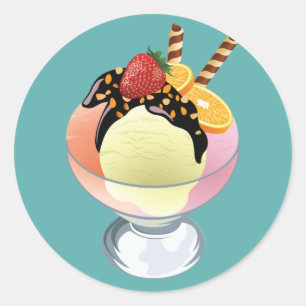 Ice Cream Sundae Ronde Sticker