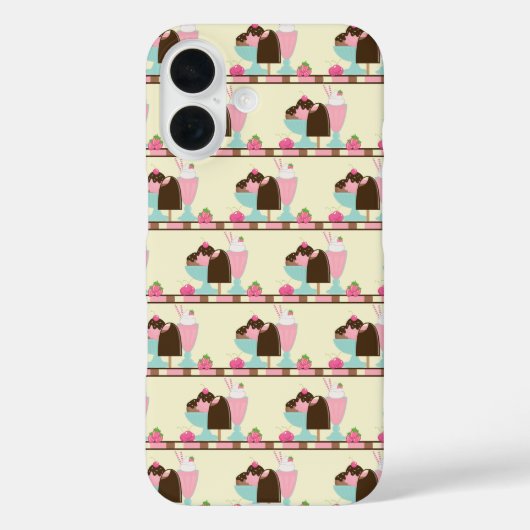 Ice Cream Sundae Summery behandelt patroon Case-Mate iPhone Case (Achterkant)