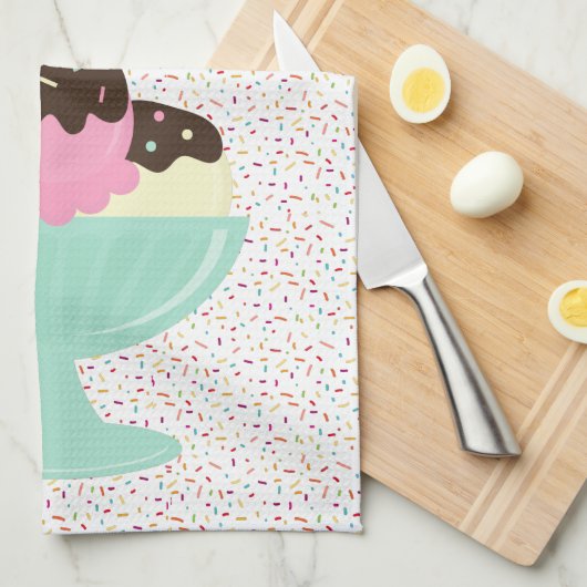 Ice Cream Sundae Theedoek (Quarter Fold)