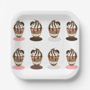 Ice Cream Sundaes Party Borden Papieren Bordje