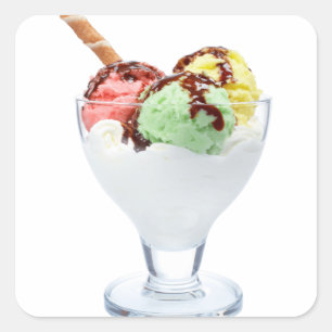 Ice Cream Sunday Vierkante Sticker