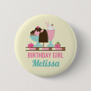 Ice Cream Sweet-behandelingen Ronde Button 5,7 Cm