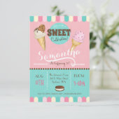 Ice Cream Sweet Birthday Party Uitnodigen Kaart (Staand voorkant)