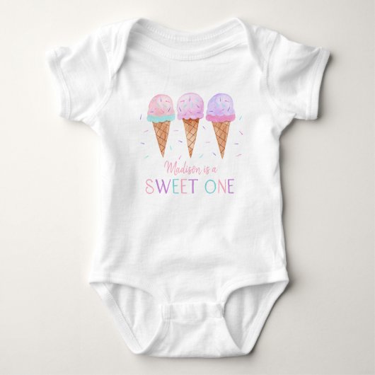 Ice Cream Sweet One Birthday Romper (Voorkant)