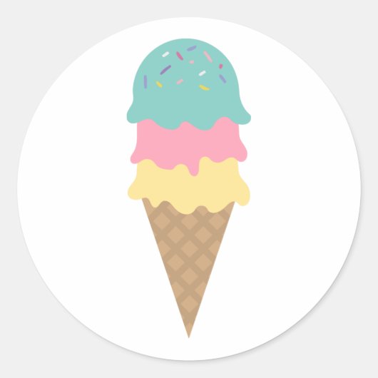 Ice Cream Sweet Ronde Sticker (Voorkant)