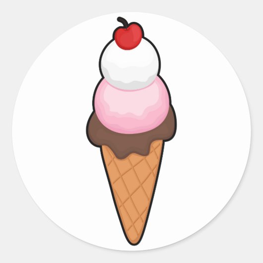 Ice Cream Sweet Ronde Sticker (Voorkant)