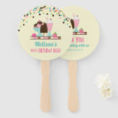 Ice Cream Sweet trakteert op verjaardags bash Handwaaier (Voorkant en achterkant)