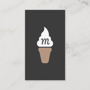 Ice Cream Swirl Icon grijs met Monogram Visitekaartje