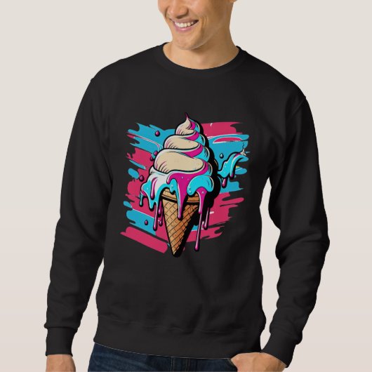 Ice Cream Synthwave 80s Retrowave Aesthetic  1 Trui (Voorkant)