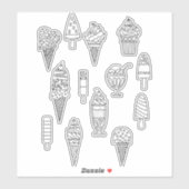 Ice Cream-tekensticker Sticker (Vel)