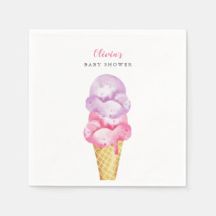 Ice Cream Thema Meisje Baby shower Servet