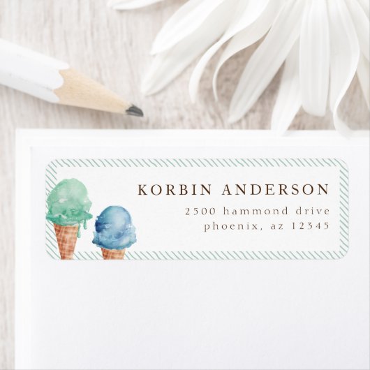 Ice Cream Theme Adres Etiket (Insitu)