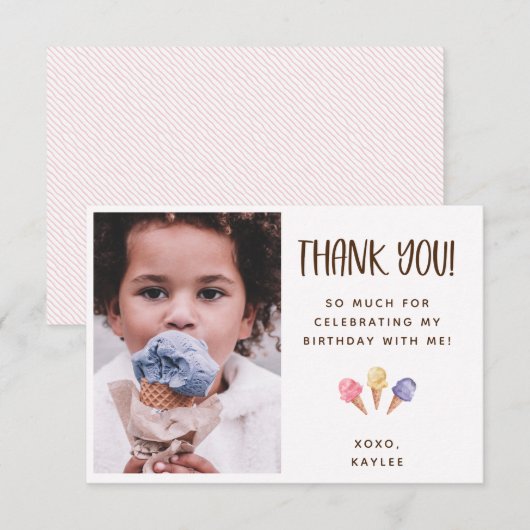 Ice Cream Theme Bedankt voor je foto (Voorkant / Achterkant)