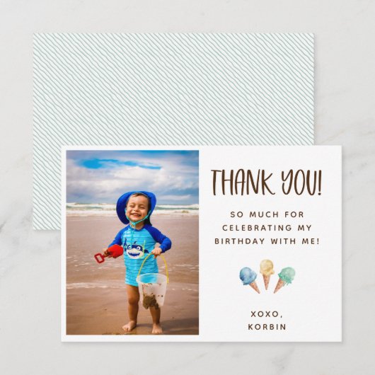 Ice Cream Theme Bedankt voor je foto (Voorkant / Achterkant)