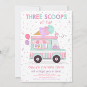 Ice Cream Truck 3 Scoops of Fun 3rd Birthday Kaart (Voorkant)