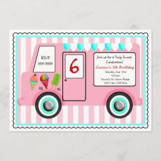 Ice Cream Truck Birthday Uitnodiging