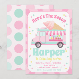 Ice Cream Truck Birthday Uitnodiging
