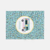 Ice Cream Truck Design Aangepaste naam Fleece Deken (Voorkant (Horizontaal))