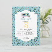 Ice Cream Truck Design Birthday Kaart (Staand voorkant)