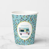 Ice Cream Truck Design Birthday Papieren Bekers (Achterkant)